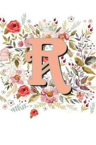 Cover of R Monogram Letter Floral Wreath Notebook