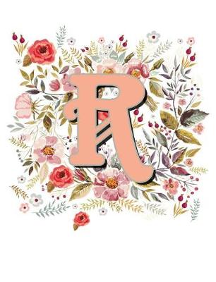 Book cover for R Monogram Letter Floral Wreath Notebook