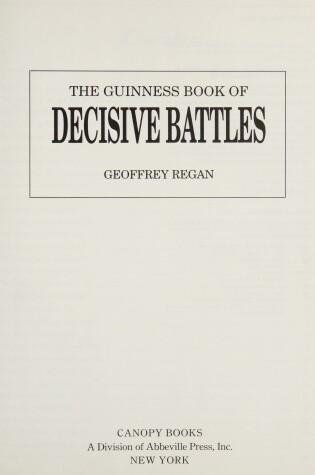 Cover of The Guinness Book of Decisive Battles