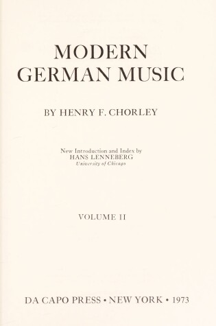 Cover of Modern German Music