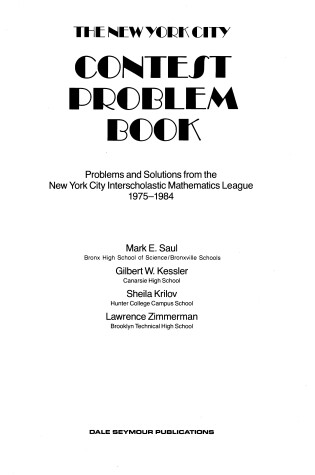 Cover of The New York City Contest Problem Book