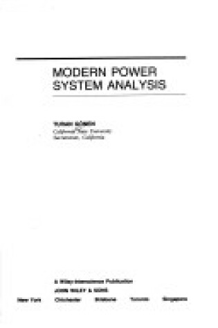 Cover of Modern Power System Analysis