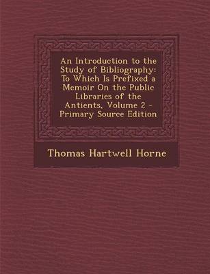 Book cover for An Introduction to the Study of Bibliography