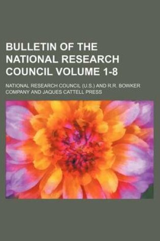 Cover of Bulletin of the National Research Council Volume 1-8