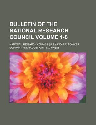 Book cover for Bulletin of the National Research Council Volume 1-8