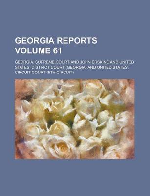 Book cover for Georgia Reports Volume 61