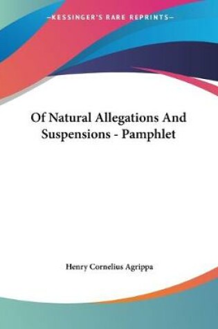 Cover of Of Natural Allegations And Suspensions - Pamphlet