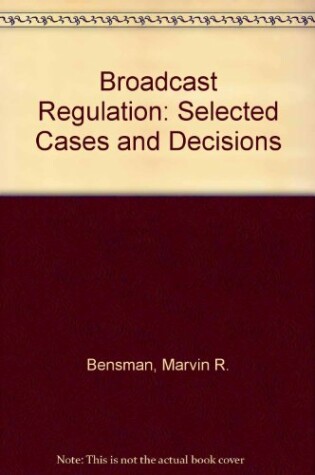 Cover of Broadcast Regulation