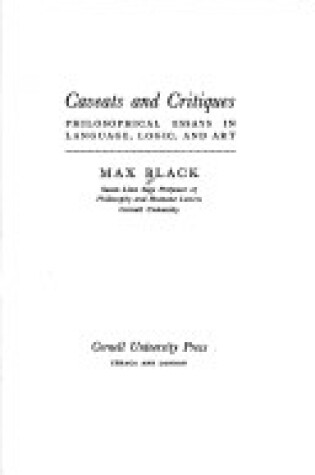 Cover of Caveats and Critiques