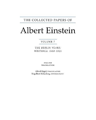 Cover of The Collected Papers of Albert Einstein, Volume 7 (English)