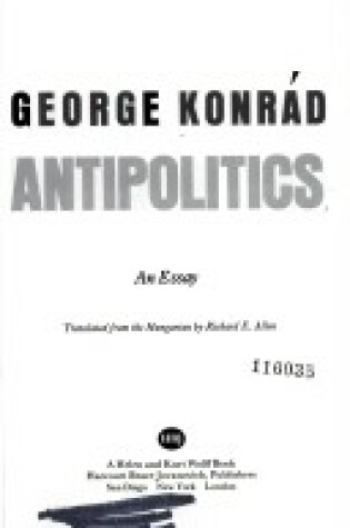 Cover of Antipolitics