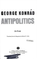 Book cover for Antipolitics