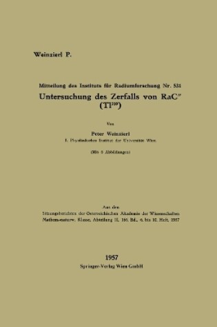 Cover of Untersuchung des Zerfalls von RaC″ (T1210)