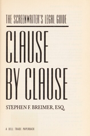 Cover of Clause by Clause:Legal Gde
