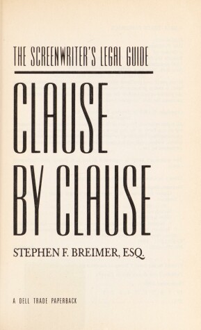 Cover of Clause by Clause:Legal Gde