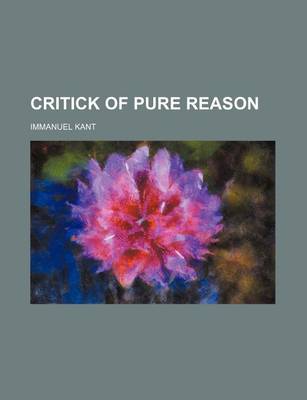 Book cover for Critick of Pure Reason