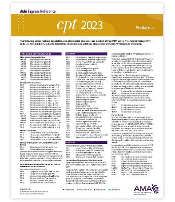 Cover of CPT 2023 Express Reference Coding Card: Pediatrics