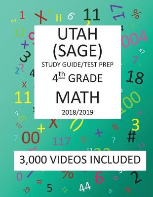 Book cover for 4th Grade UTAH SAGE, 2019 MATH, Test Prep