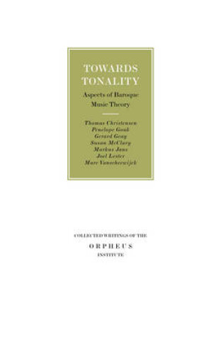 Cover of Towards Tonality