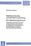 Book cover for Matthias Claudius Und Der Sturm Und Drang. Ein Abgrenzungsversuch