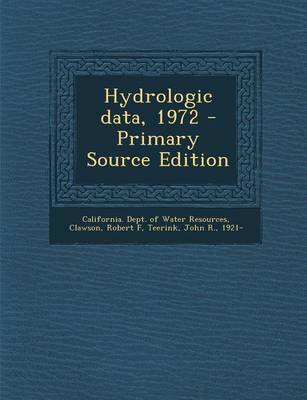 Book cover for Hydrologic Data, 1972 - Primary Source Edition