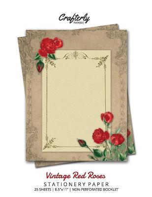 Cover of Vintage Red Roses Stationery Paper