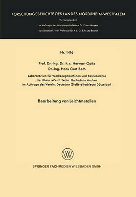 Cover of Bearbeitung Von Leichtmetallen