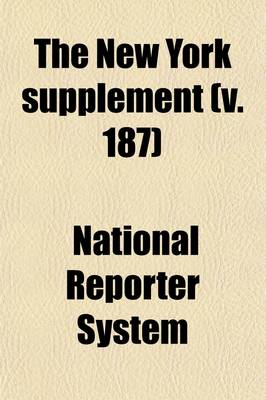 Book cover for New York Supplement Volume 187