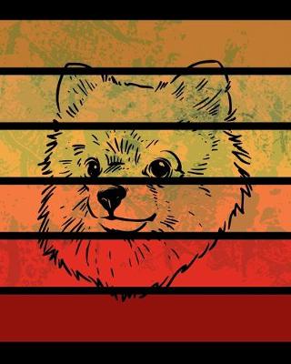 Book cover for Pomeranian Retro Stripes Notebook