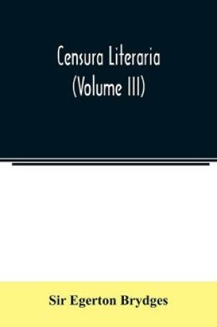 Cover of Censura literaria