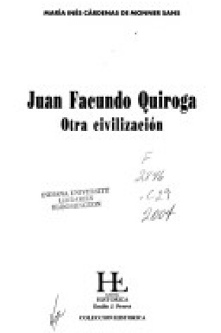 Cover of Juan Facundo Quiroga