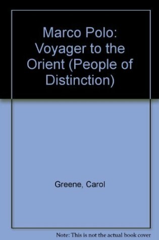 Cover of Marco Polo: Voyager to the Orient