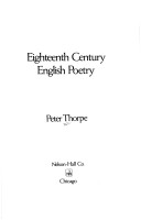 Book cover for Eighteenth Century English Poetry