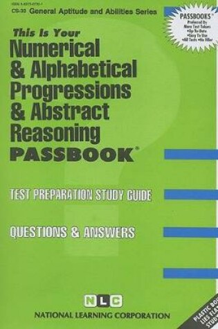 Cover of NUMERICAL & ALPHABETICAL PROGRESSIONS & ABSTRACT REASONING