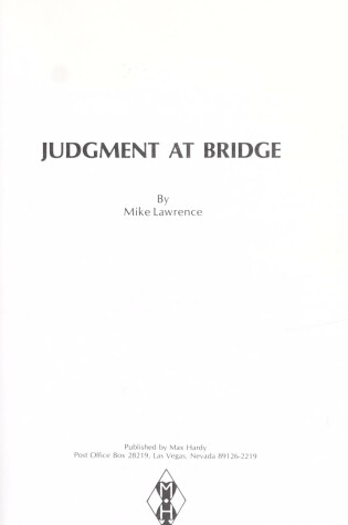 Cover of Judgement at Bridge