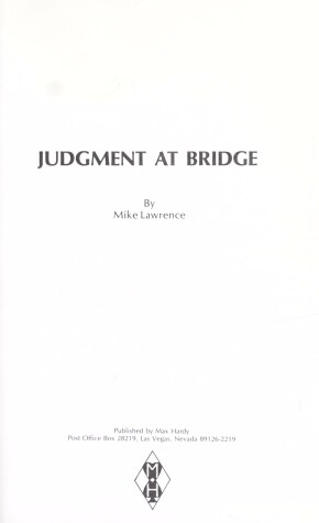 Book cover for Judgement at Bridge