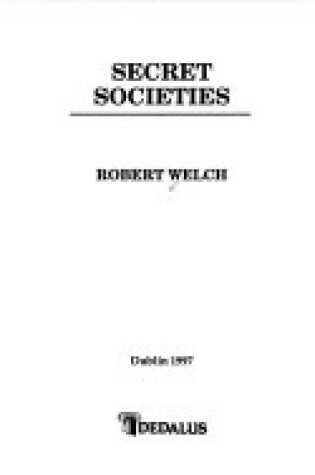 Cover of Secret Societies