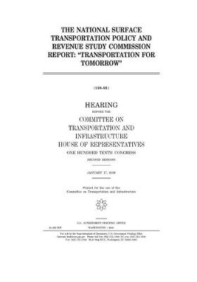 Book cover for The National Surface Transportation Policy and Revenue Study Commission report, "Transportation for tomorrow"