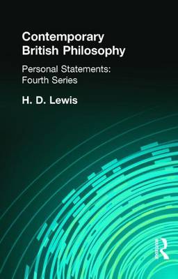 Book cover for Contemporary British Philosophy: Personal Statements Fourth Series