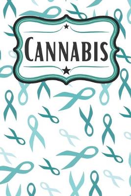 Book cover for Teal Ribbon Cannabis Journal for PTSD Patients