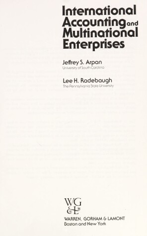 Book cover for International Accounting and Multinational Enterprises