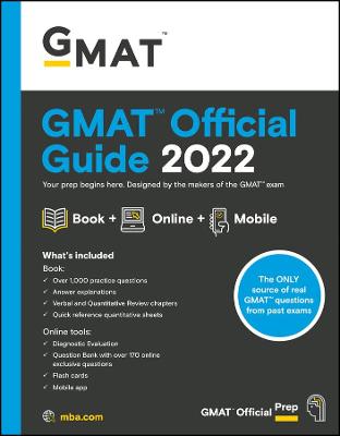 Book cover for GMAT Official Guide 2022 – Book + Online Question Bank, 1ed