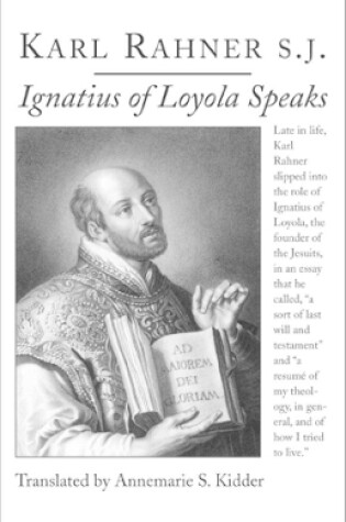 Cover of Ignatius of Loyola Speaks