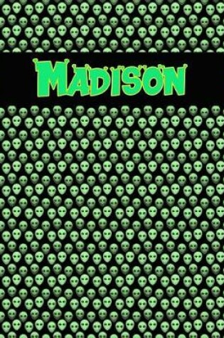 Cover of 120 Page Handwriting Practice Book with Green Alien Cover Madison