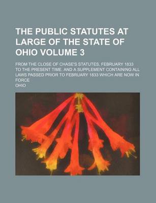 Book cover for The Public Statutes at Large of the State of Ohio Volume 3; From the Close of Chase's Statutes, February 1833 to the Present Time. and a Supplement Containing All Laws Passed Prior to February 1833 Which Are Now in Force