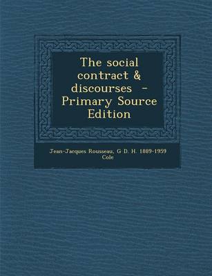 Book cover for The Social Contract & Discourses - Primary Source Edition