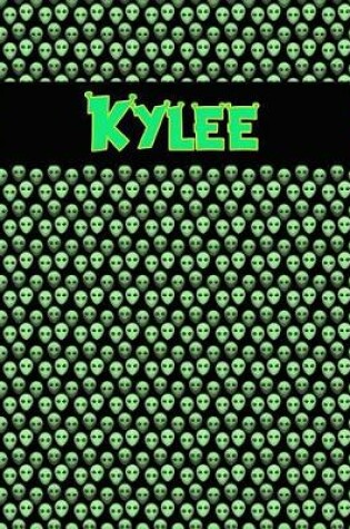 Cover of 120 Page Handwriting Practice Book with Green Alien Cover Kylee