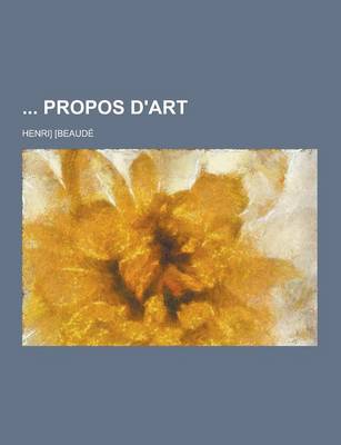 Book cover for Propos D'Art