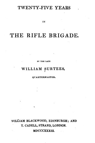 Cover of Twenty-five Years in the Rifle Brigade