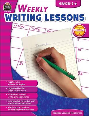 Book cover for Weekly Writing Lessons Grades 5-6